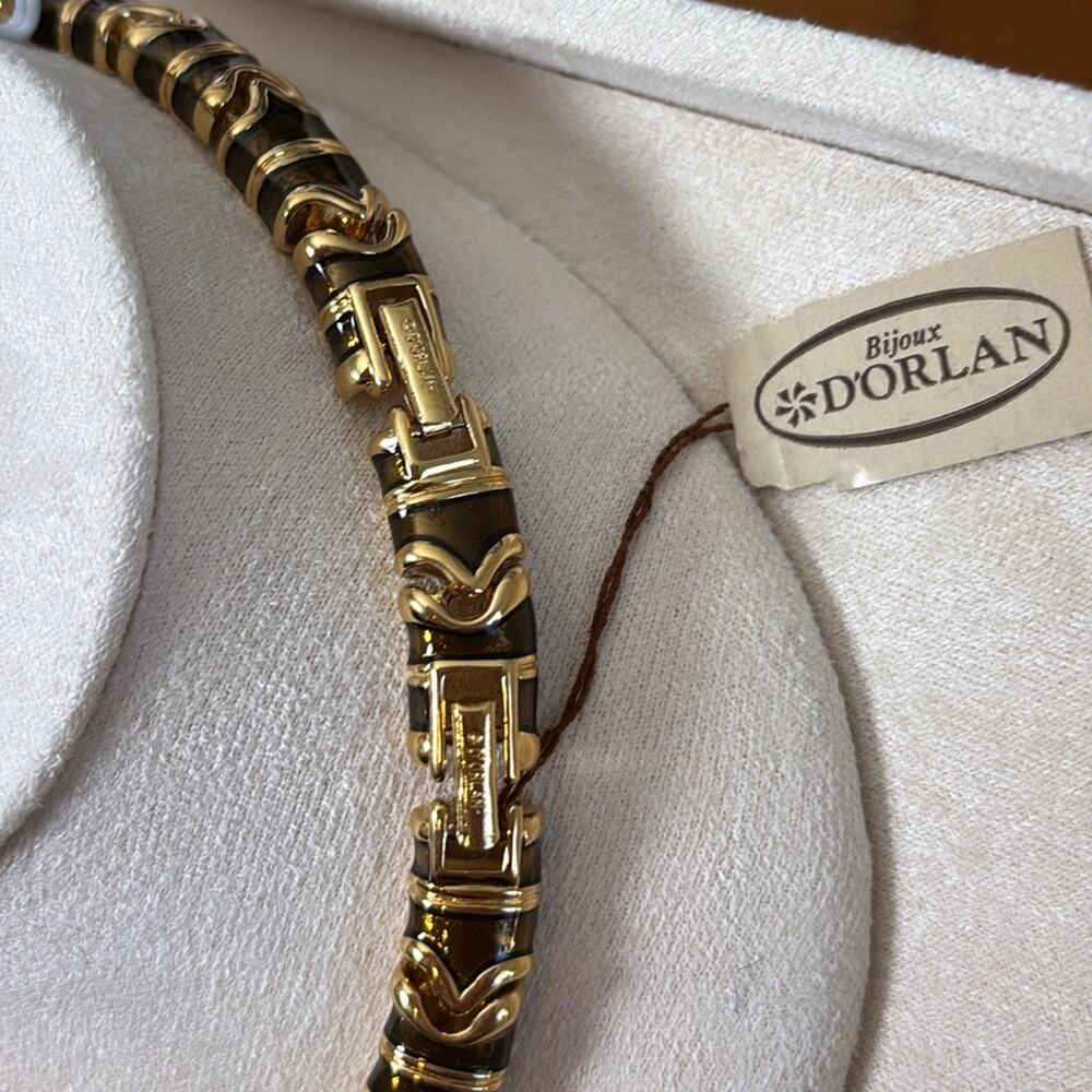 D'Orlan Gold Plated Necklace with Enamel 16-18" Length Women Jewelry - Picture 3 of 3